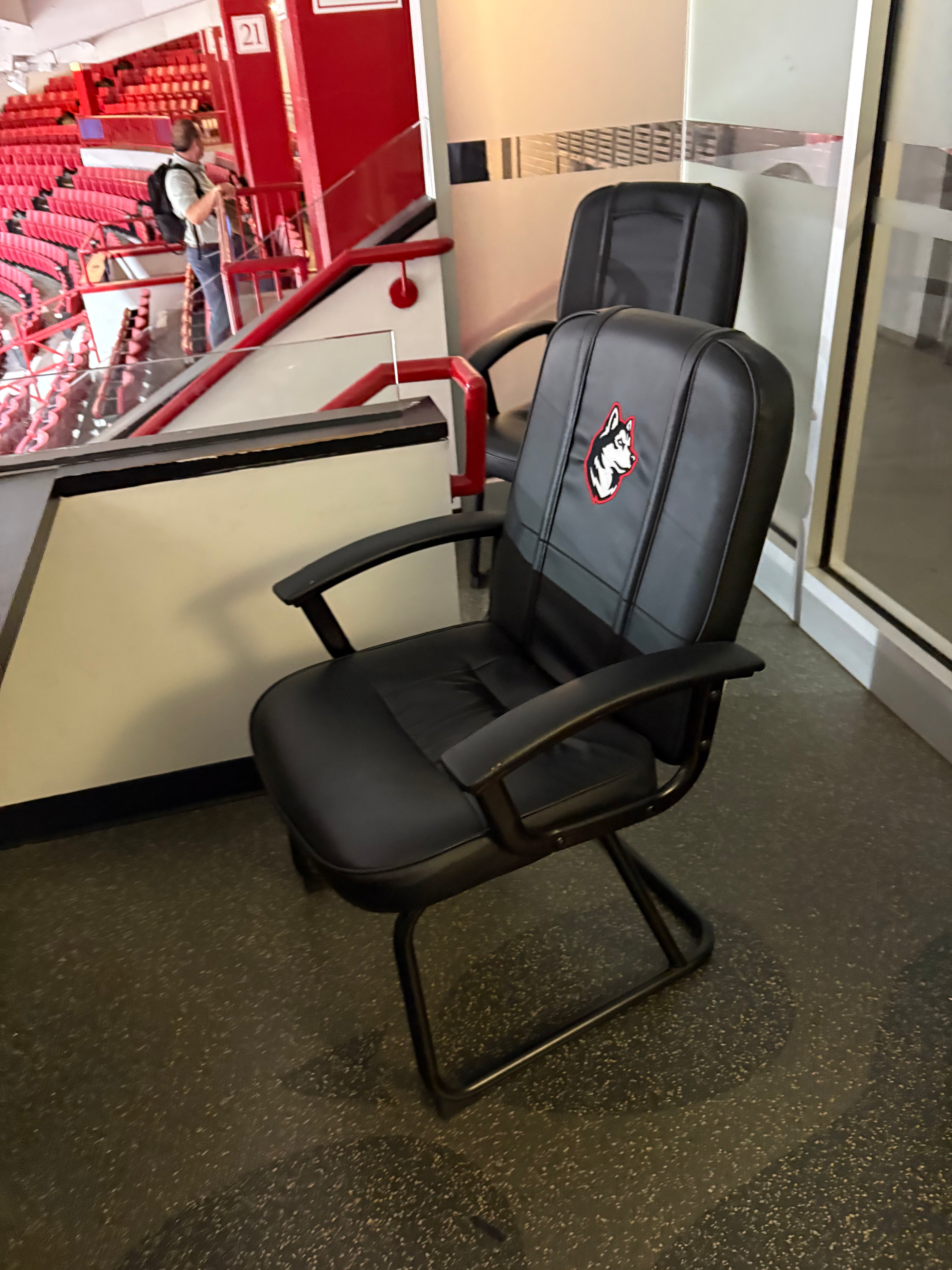 Press Box Game Used Northeastern-Branded Seats