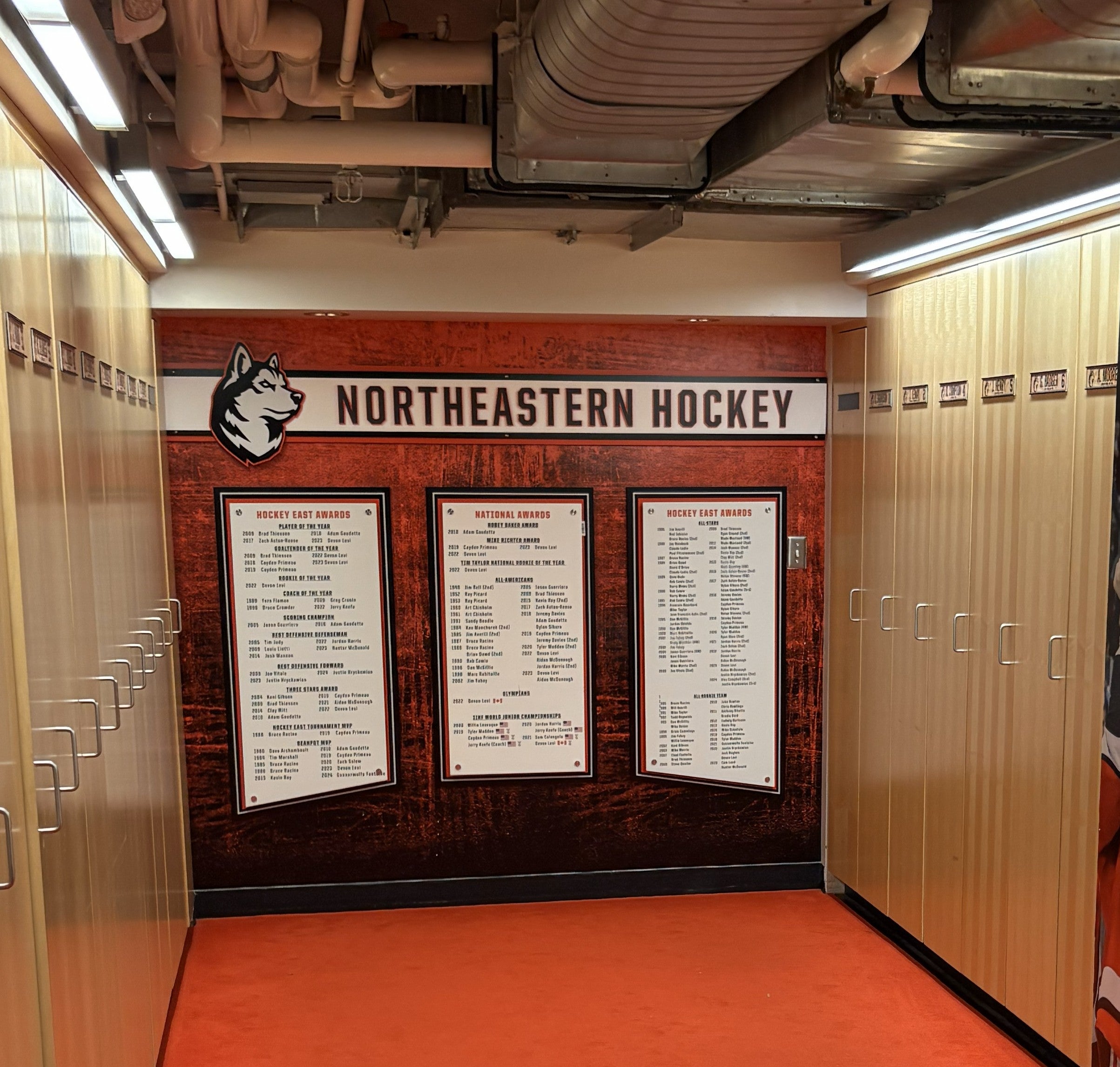 Men’s Locker Room Long NU Huskies Sign