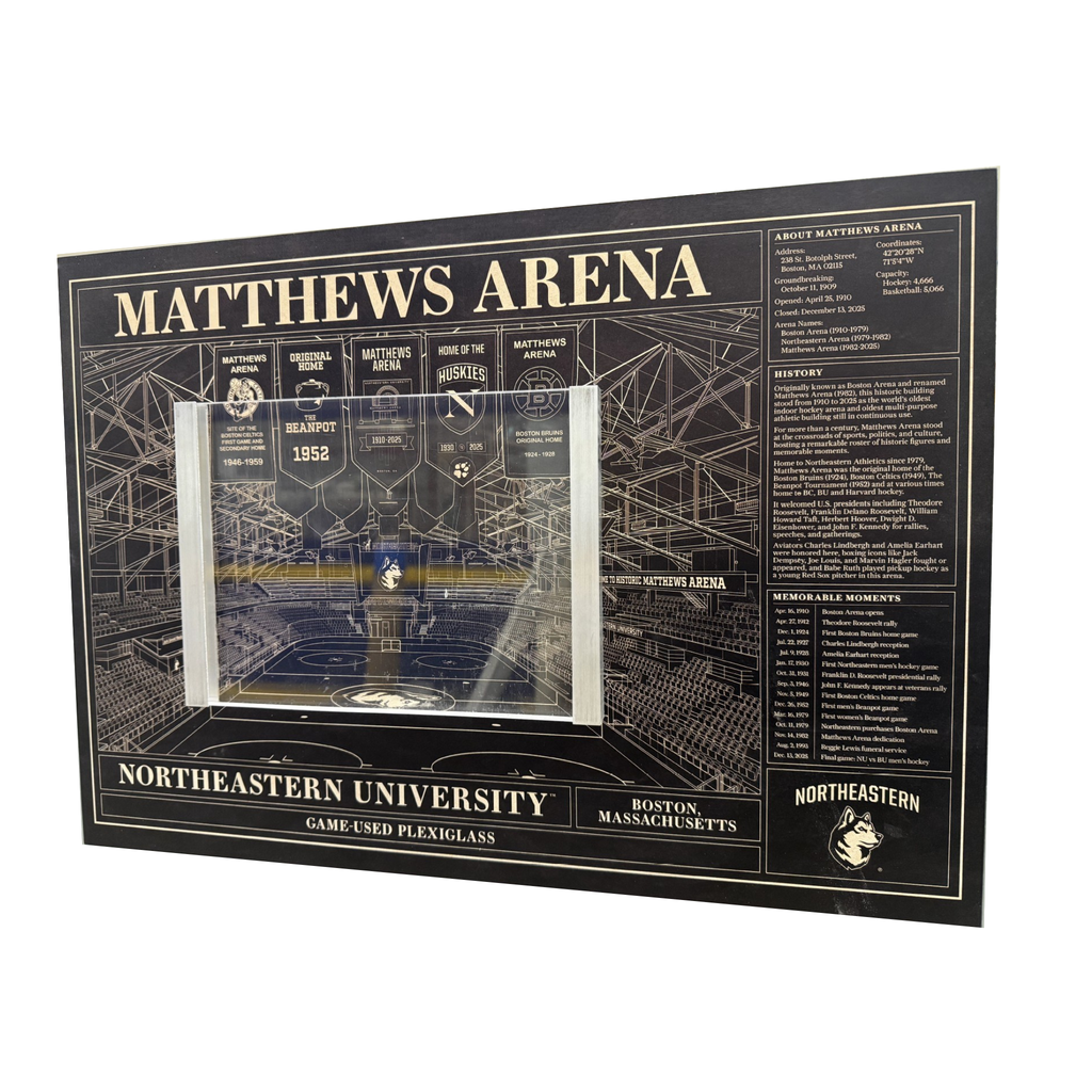 Matthews Arena Artistic Print with Game-used Plexiglass