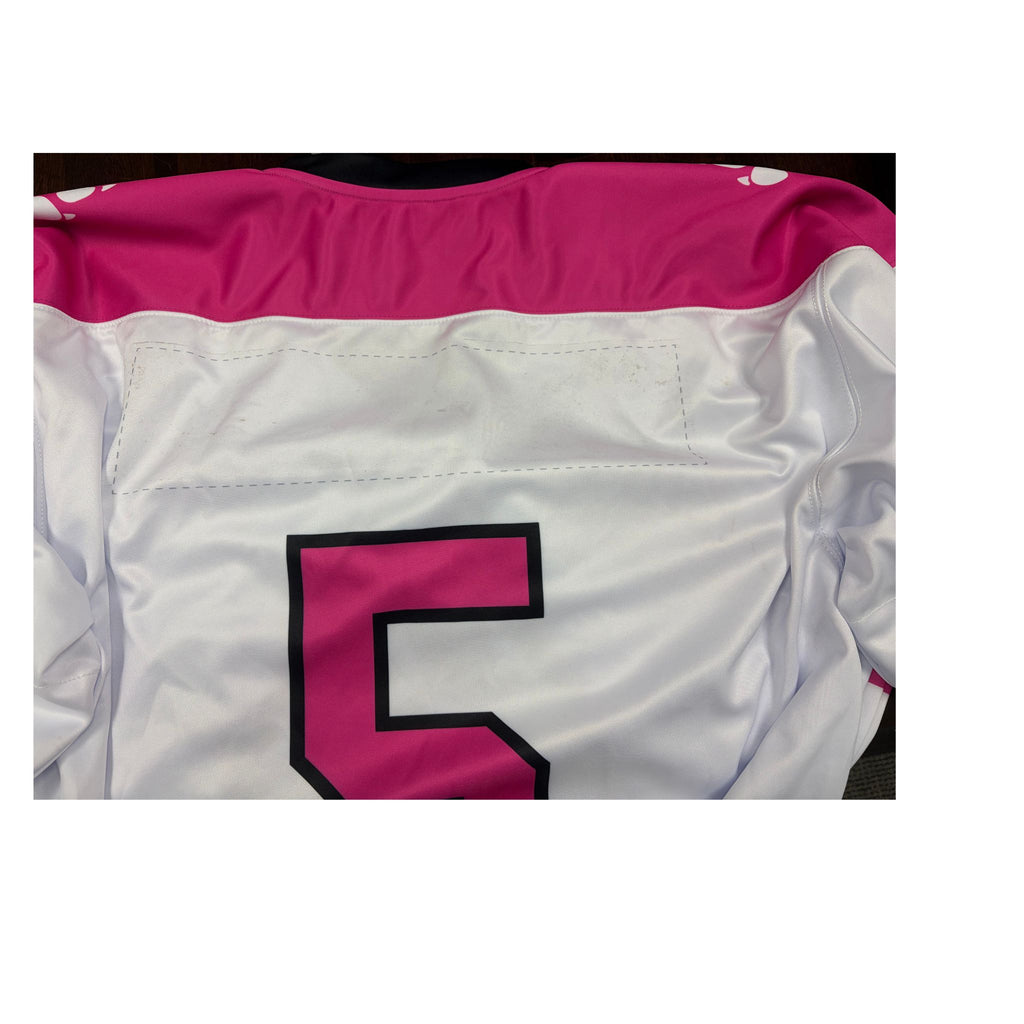 Northeastern White Breast Cancer Awareness Jersey – No. 5