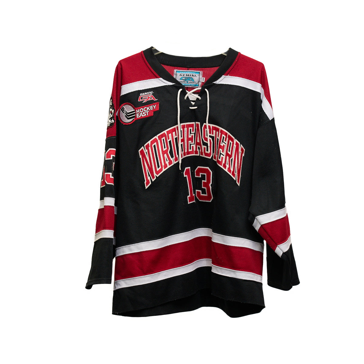 Northeastern Black Game-Issued Hockey Jersey – No. 13