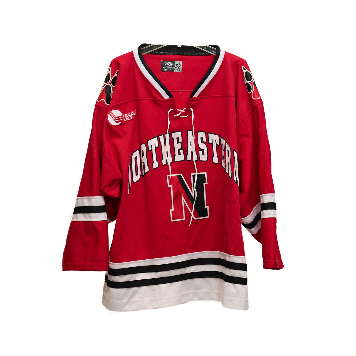 Northeastern Huskies Red Game-Issued Hockey Jersey