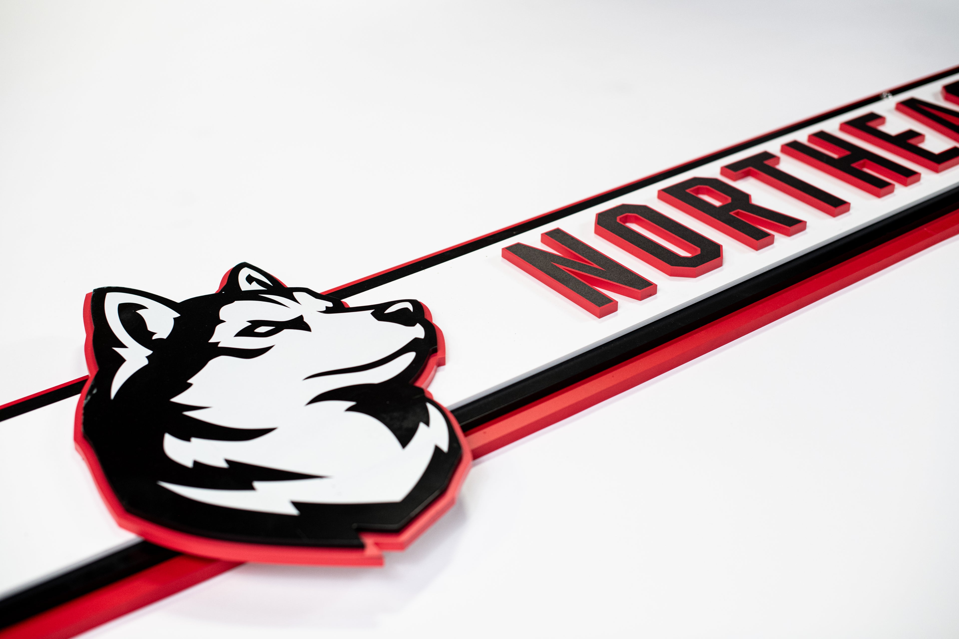 Men’s Locker Room Long NU Huskies Sign