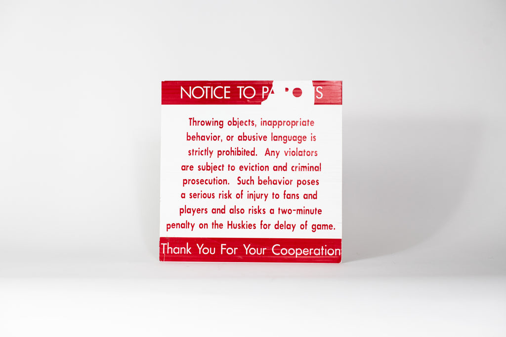 Notice To Patrons Sign