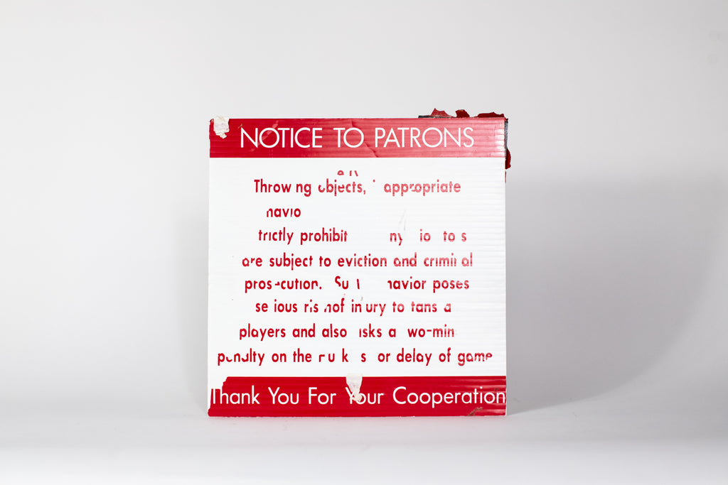 Notice To Patrons Sign