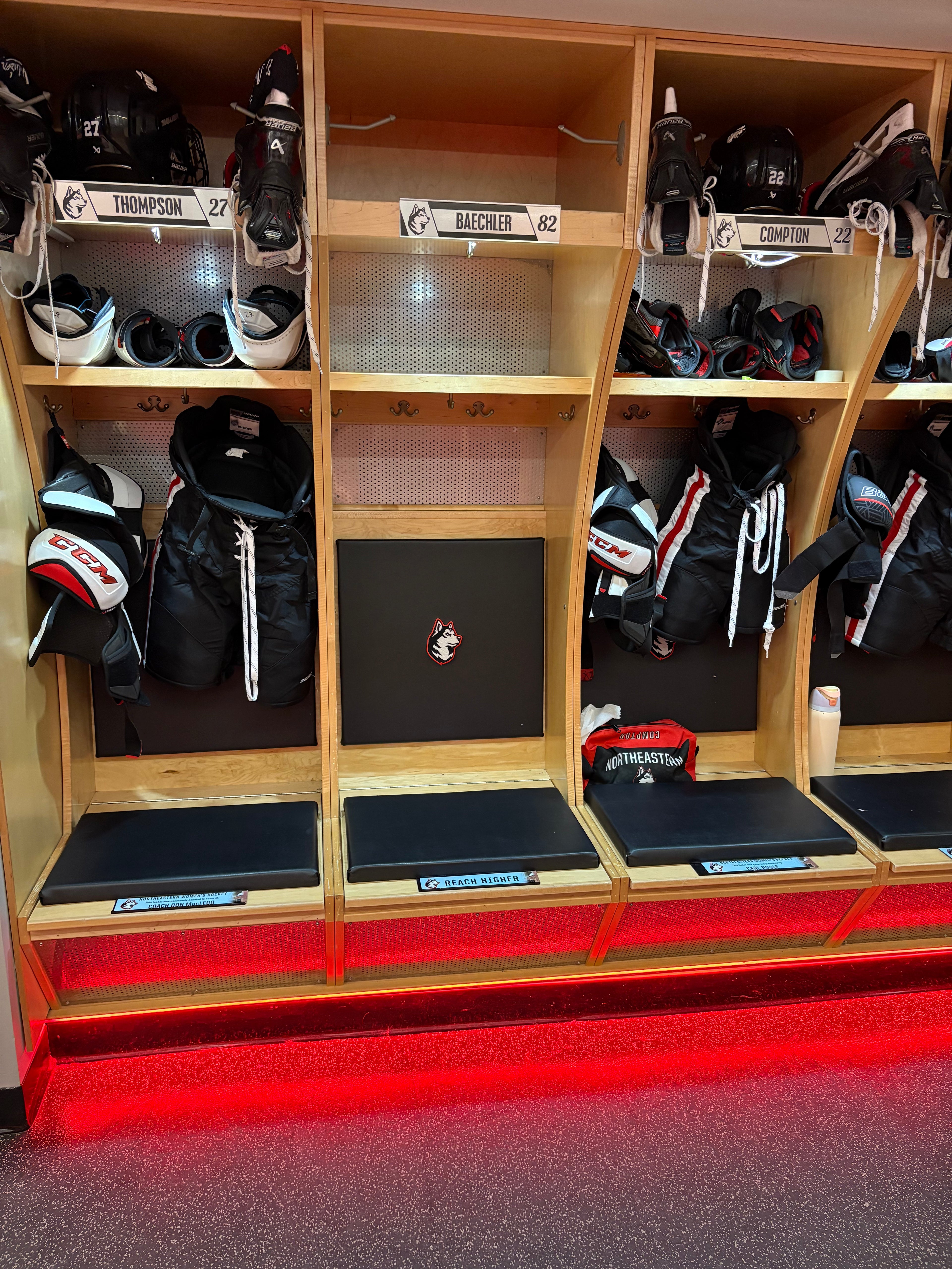Northeastern Women's Hockey Locker
