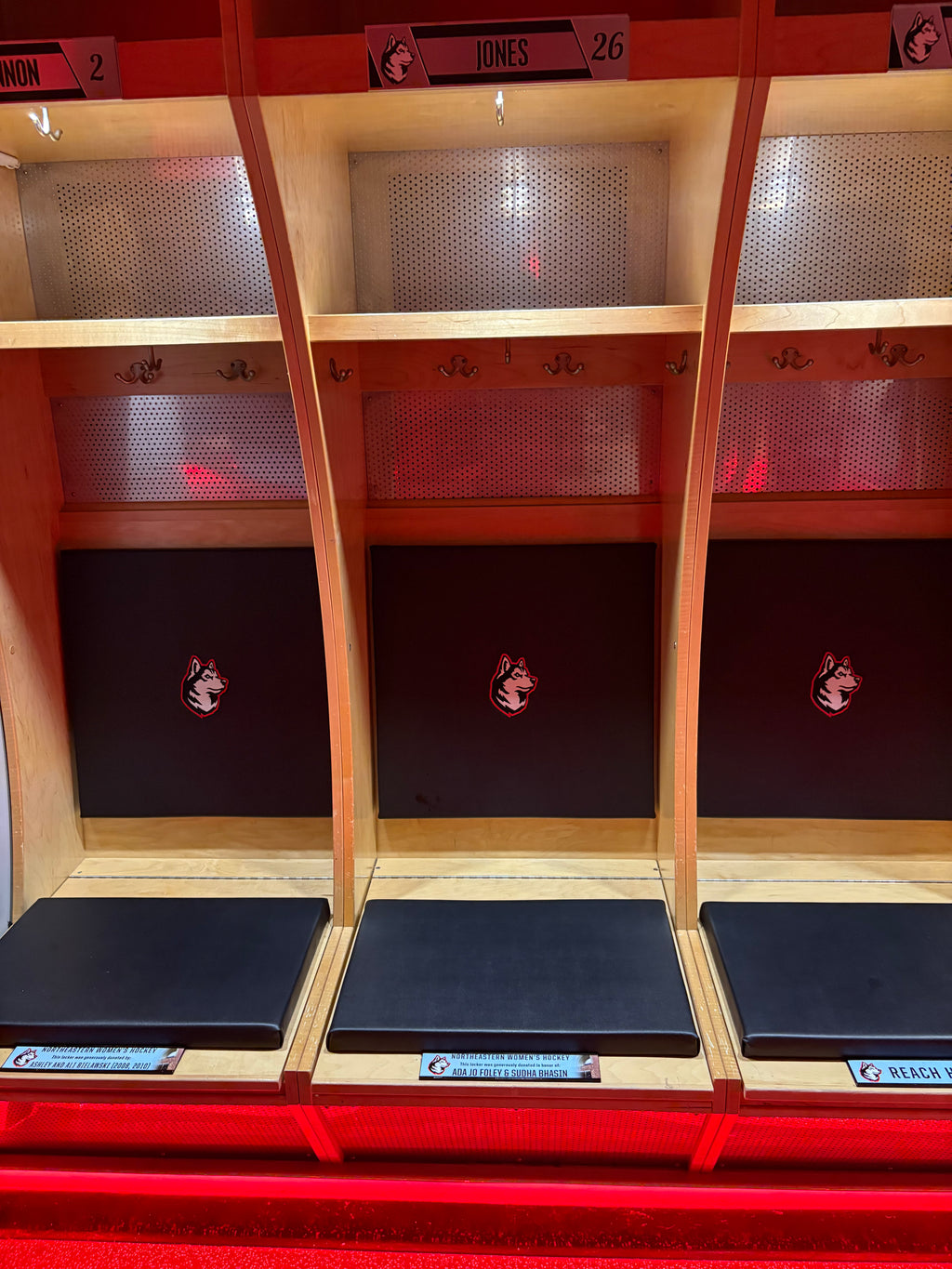 Northeastern Women's Hockey Locker